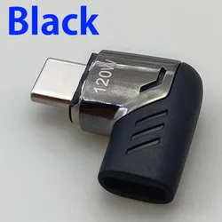 Magnetic 120W Fast Charging USB - C Adapter with Right Angle Connector (Black)