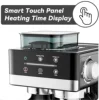 Aeomjk Hot and Cold Dual-Extract Semi-Automatic Grinding All-In-One Espresso Machine, 1.8L Water Tank, 20Bar Pressure, Steam Milk Foaming Machine 5