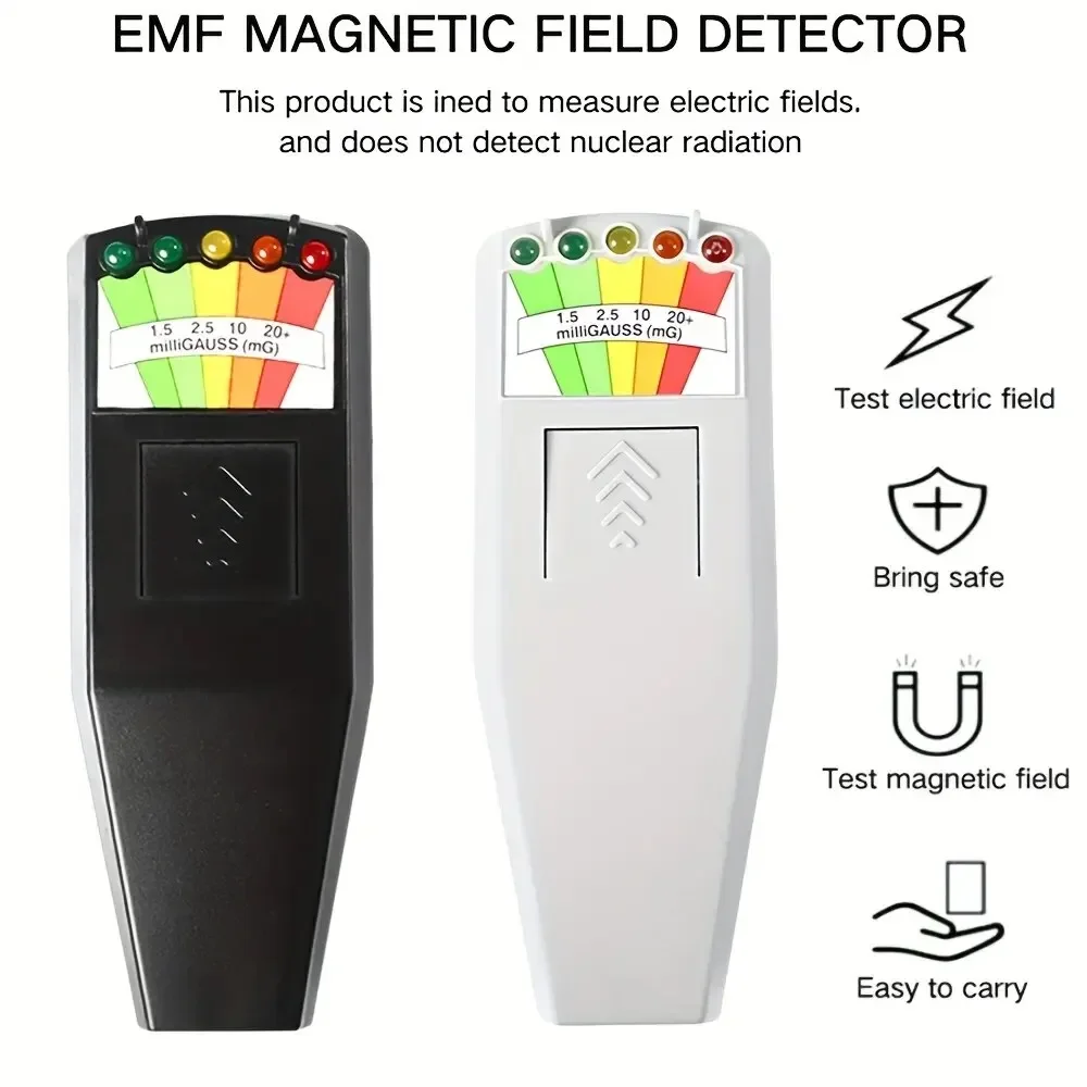 전문가용 5-LED EMF 미터 자기장 탐지기 휴대용 유령 탐사 초자연 현상 장비 EMF 테스터 테스트 도구