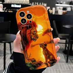 Lion King and Cub 3D Wave Soft TPU Phone Case Cover - Samsung S26 Plus 5G (NYGDB - ZNY263231A1)