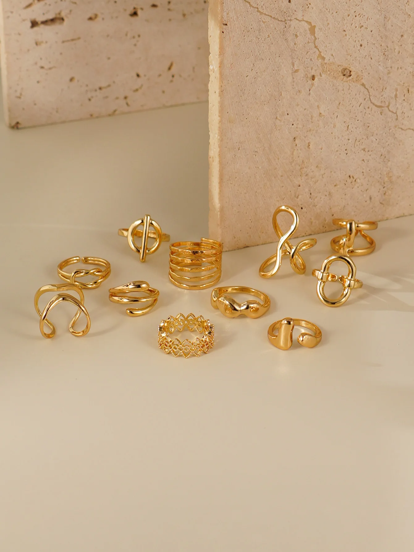 metal set ring for women men punk retro boho fashion