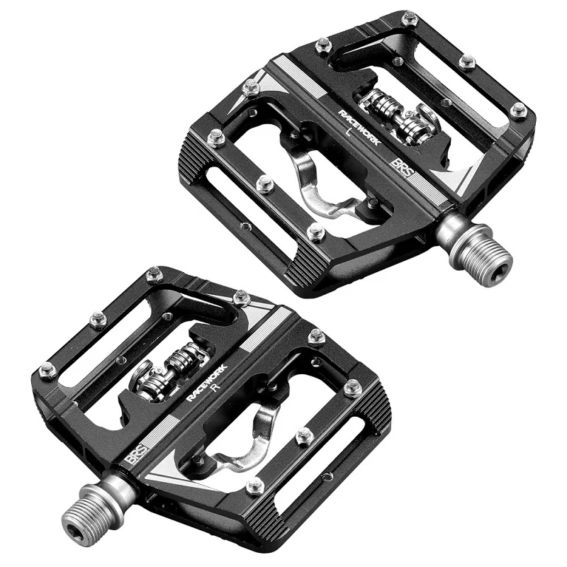 Racework Bicycle Pedals Mtb Spd Sl Footrest Double Function Contact Platform Aluminio Gravel Bike Fixation Pedal Proposito