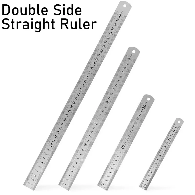 Precision Double Sided Ruler Stainless Steel Ruler Stationery Drafting Supplies Precision Double Sided Measuring Tools School