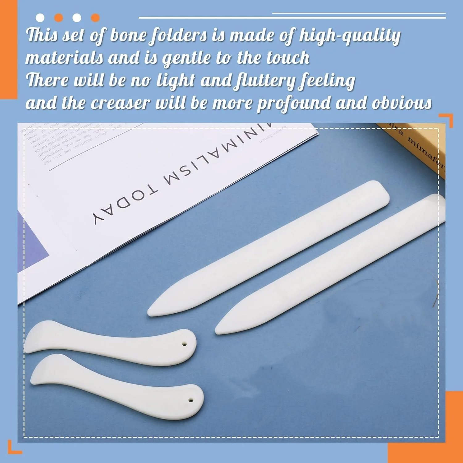 MIUSIE Folder Paper Creaser Tool Plastic Bone Scoring Folding Creasing Scrapbooking DIY Handmade Bookbinding Leathercraft