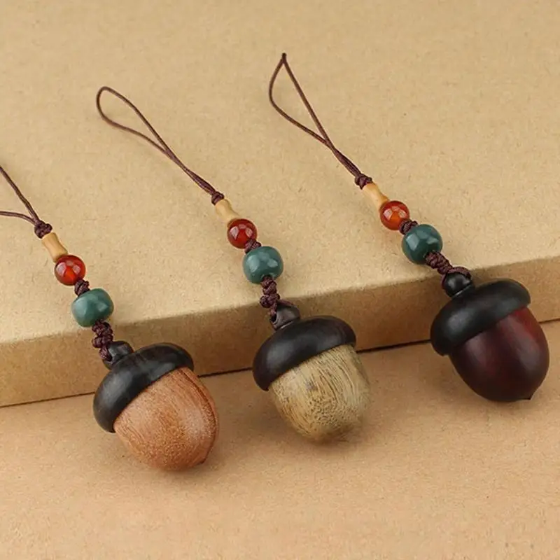 Bracelet Lucky Women Men Keychain Screwable Acorn Pendant Hanging Cord For Mobile Phone Charm Box    Ʈ , 