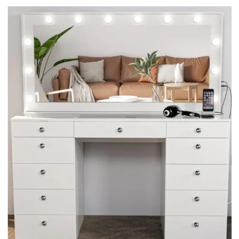 WhiteCheapVanityDeskMakeupVanityDressingtablewithMirrorand