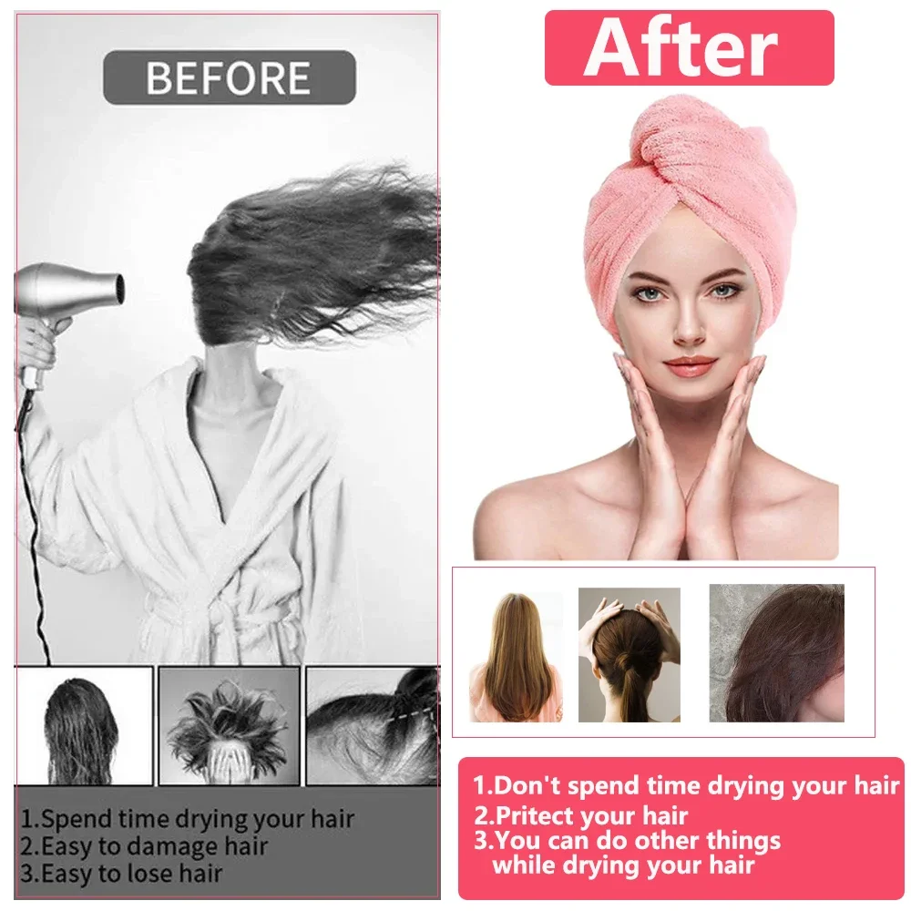 Women Drying Hair Towel Quick-dry Hair Cap Microfiber Drying Wrap Super Absorption Triangle Shower Hat Towel Tool 1/8/20Pcs shower cap,hair towel