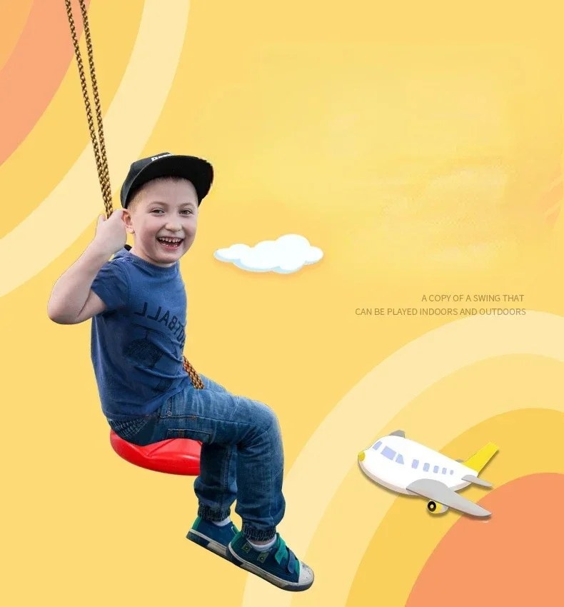 Children's Disc Swing Kid Indoor and Outdoor Sports Red Blue Thickened Octagonal Petal Swing Hanging Swing Toys Rocking Chair 2
