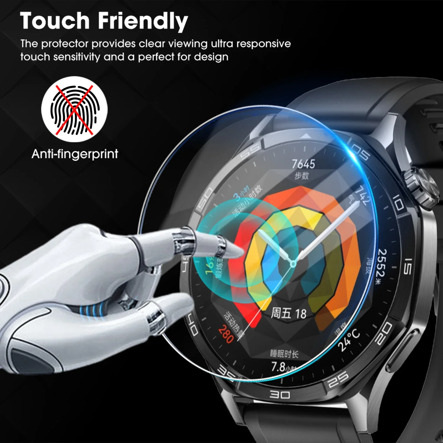 Premium Tempered Glass Screen Protector for Huawei Watch GT5 - Easy Installation, 1-4PCS Pack