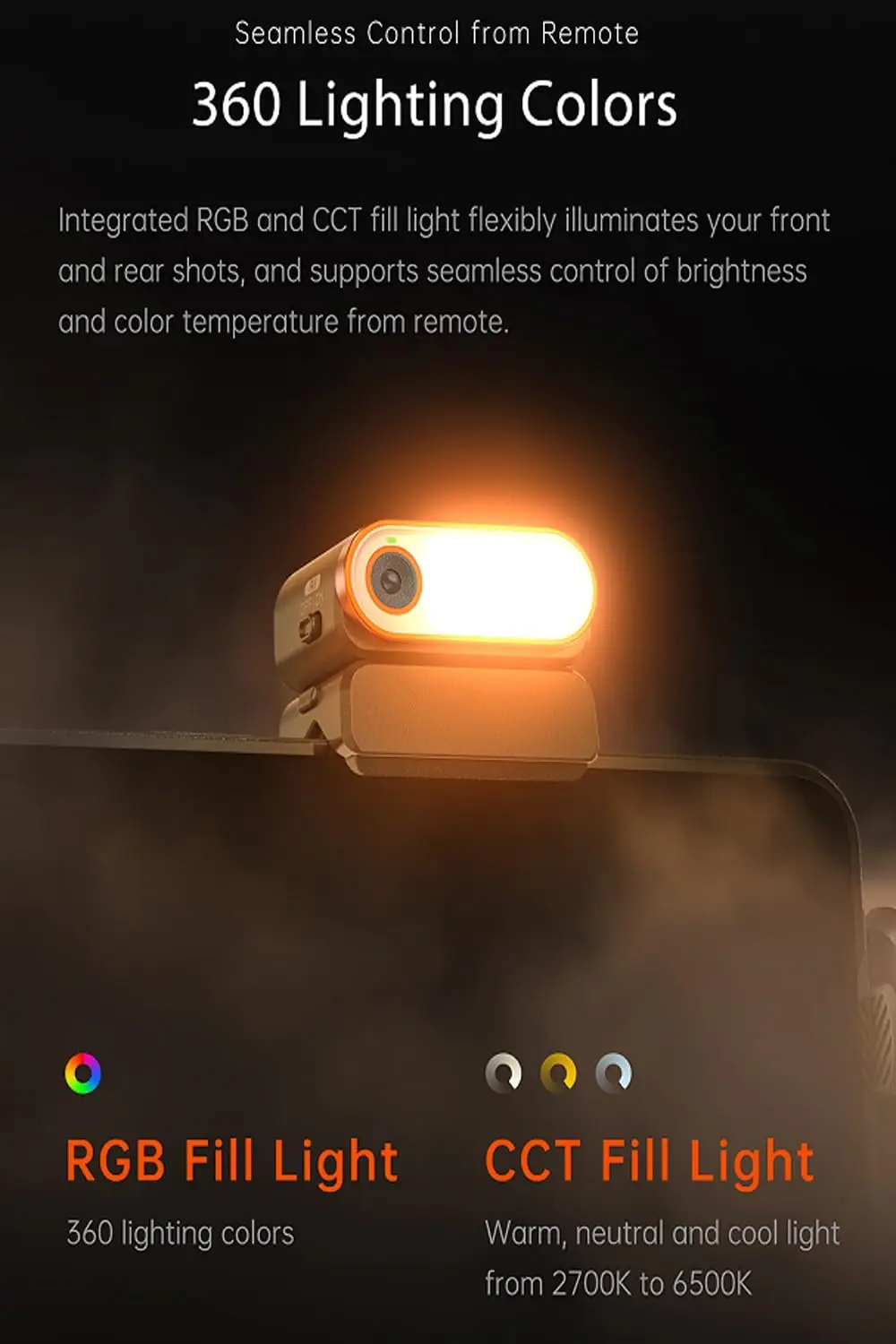 Hohem M7 iSteady M7 Smartphone Gimbal AI Tracker Fill Light Detachable Control Screen Extension Rod For iPhone YouTube