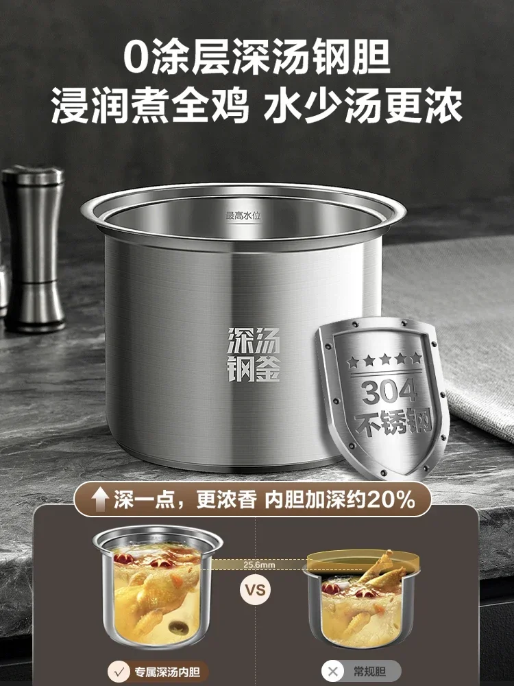 220V Multi-Functional 5L Electric Pressure Cooker with Smart Reservation and Deep Soup Pot