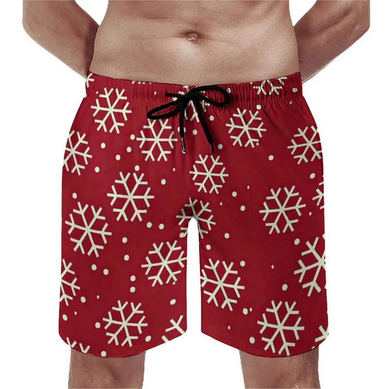 

Christmas Snowflake 3D Printed Beach Shorts Fashion Hot Sale Short Pants Reindeer Graphic Men Shorts Oversized Casual Kid Trunks