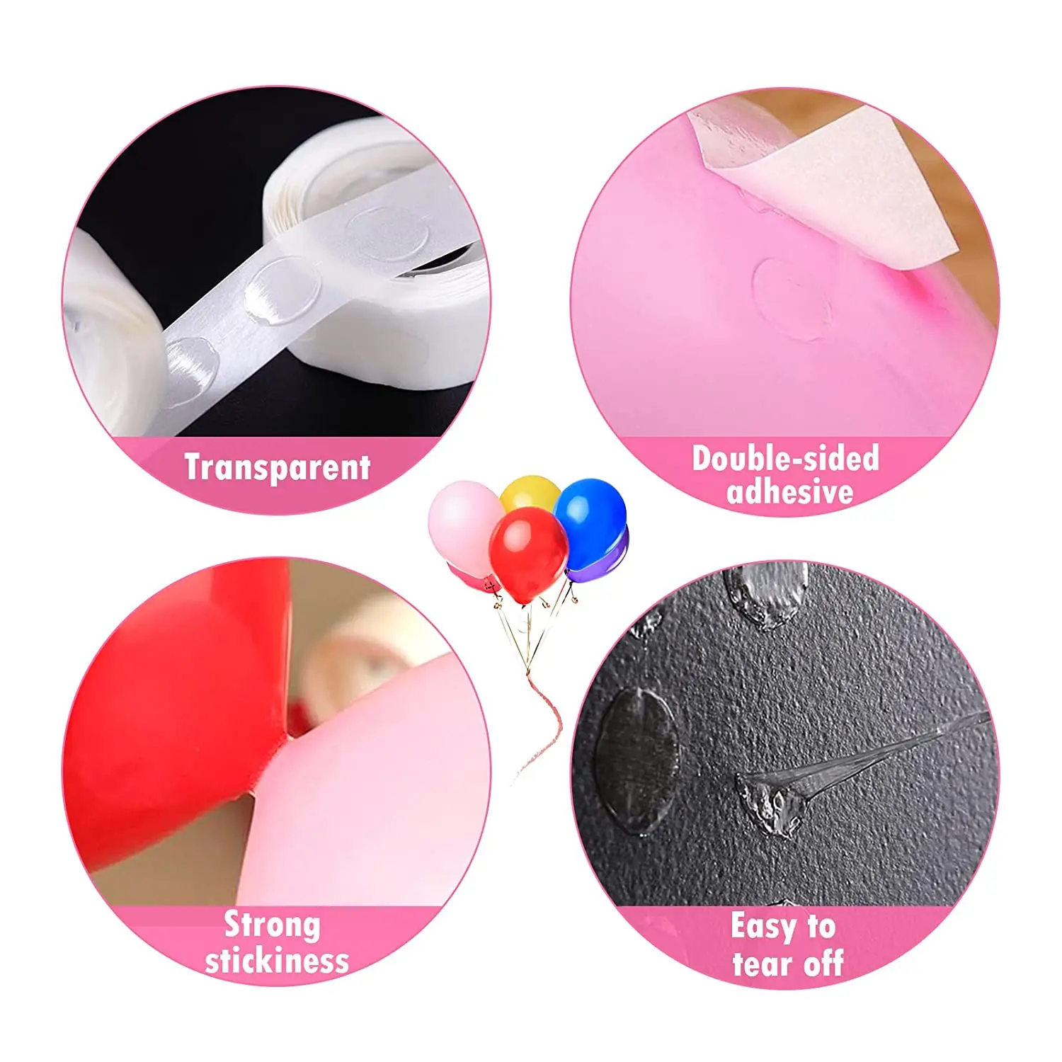 100pc 끈적 점 접착제 점 풍선 테이프 접착 점 양면 풍선 아치 갈 랜드 DIY 공예에 대 한 포인트 스티커 장식