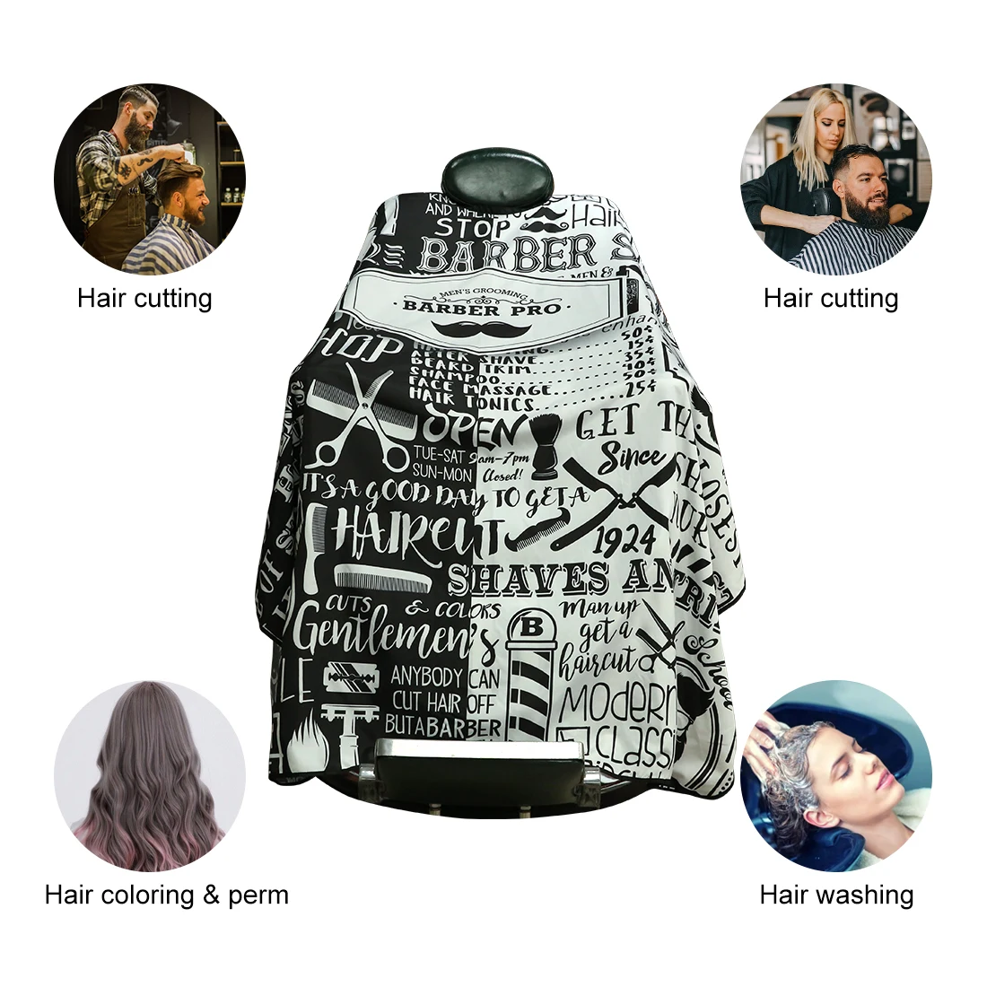 Barber Shop Accessories Hair Salon Barber Cape 300T Polyester Hair Cutting Wai Cloth Salon Styling