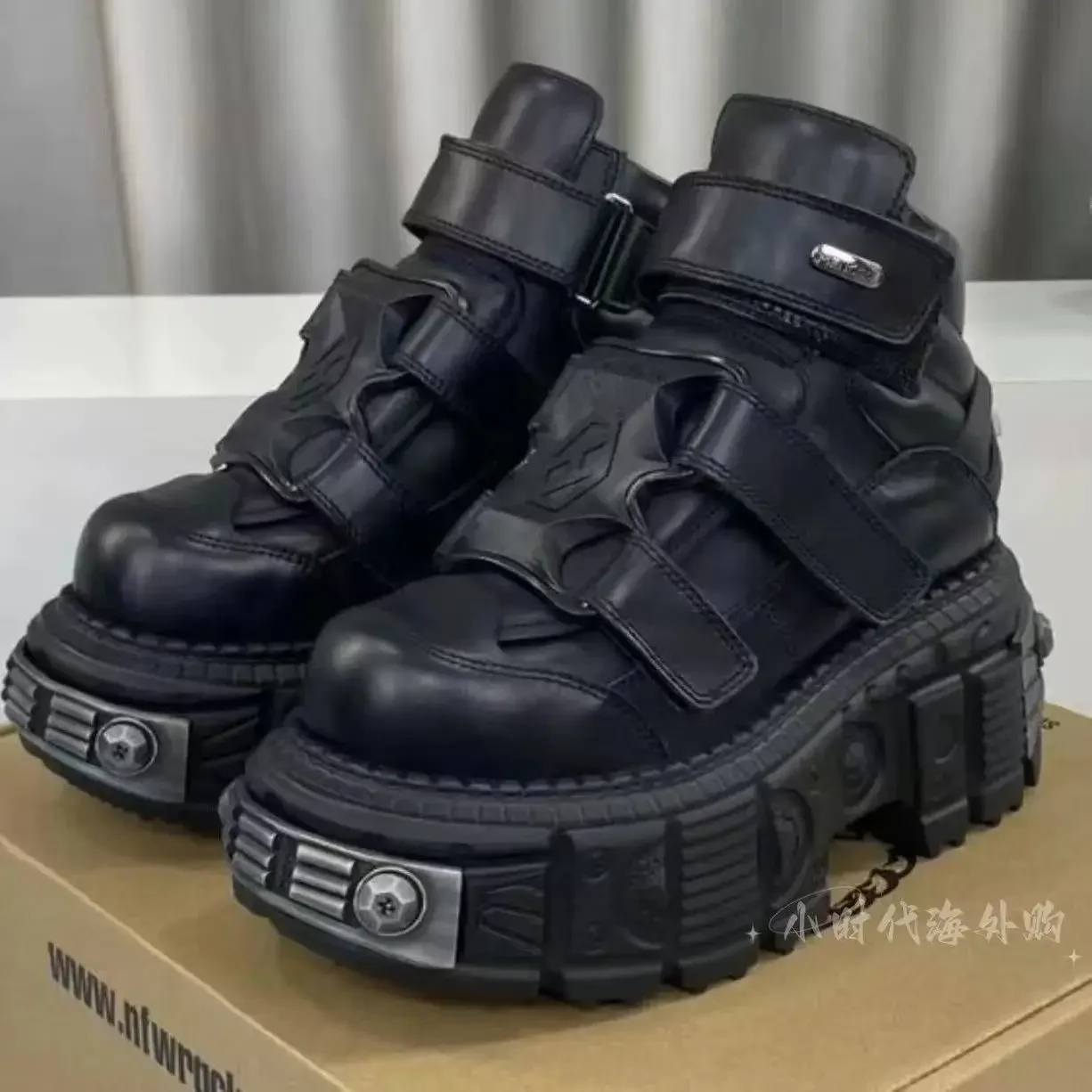 Zwarte Punkschoenen Met Kettingen En Bont Underground Look main image 1