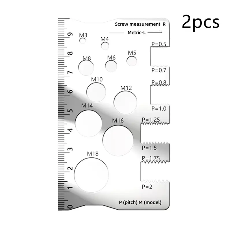 Thread Checker Screw Measurement Ruler Stainless Steel Caliper Metric Gauge Tool For Measuring Screw Pitch Bit Bolt Nut Screw image 8