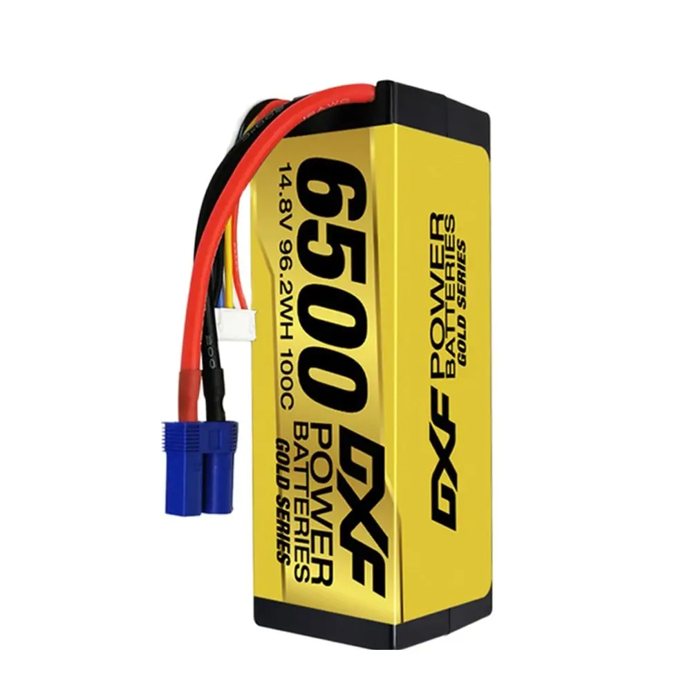 DXF Lipo 4S Graphene Battery 14.8V 6500mAh 100C Gold Version Racing Series HardCase for RC Car Truck Evader BX Truggy 1/8 Buggy