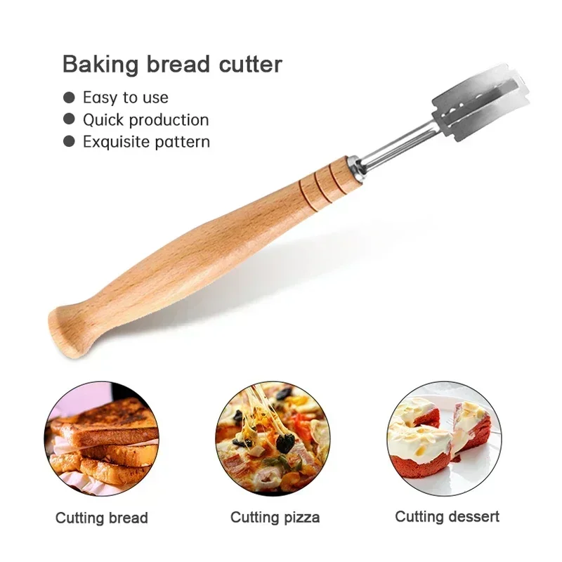 Bread Lame Slashing Tool with 5 Razor Blades Leather Cover Dough Cutter Handcrafted Bread Scoring Knife Lame For Homemade Pizza