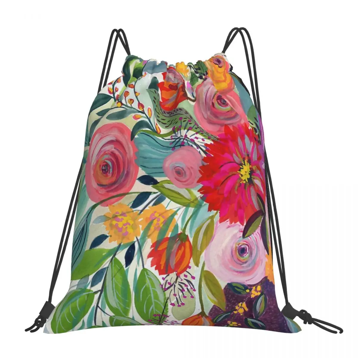 

Hope Blooms Backpacks Fashion Portable Drawstring Bags Drawstring Bundle Pocket Sundries Bag Book Bags For Travel School