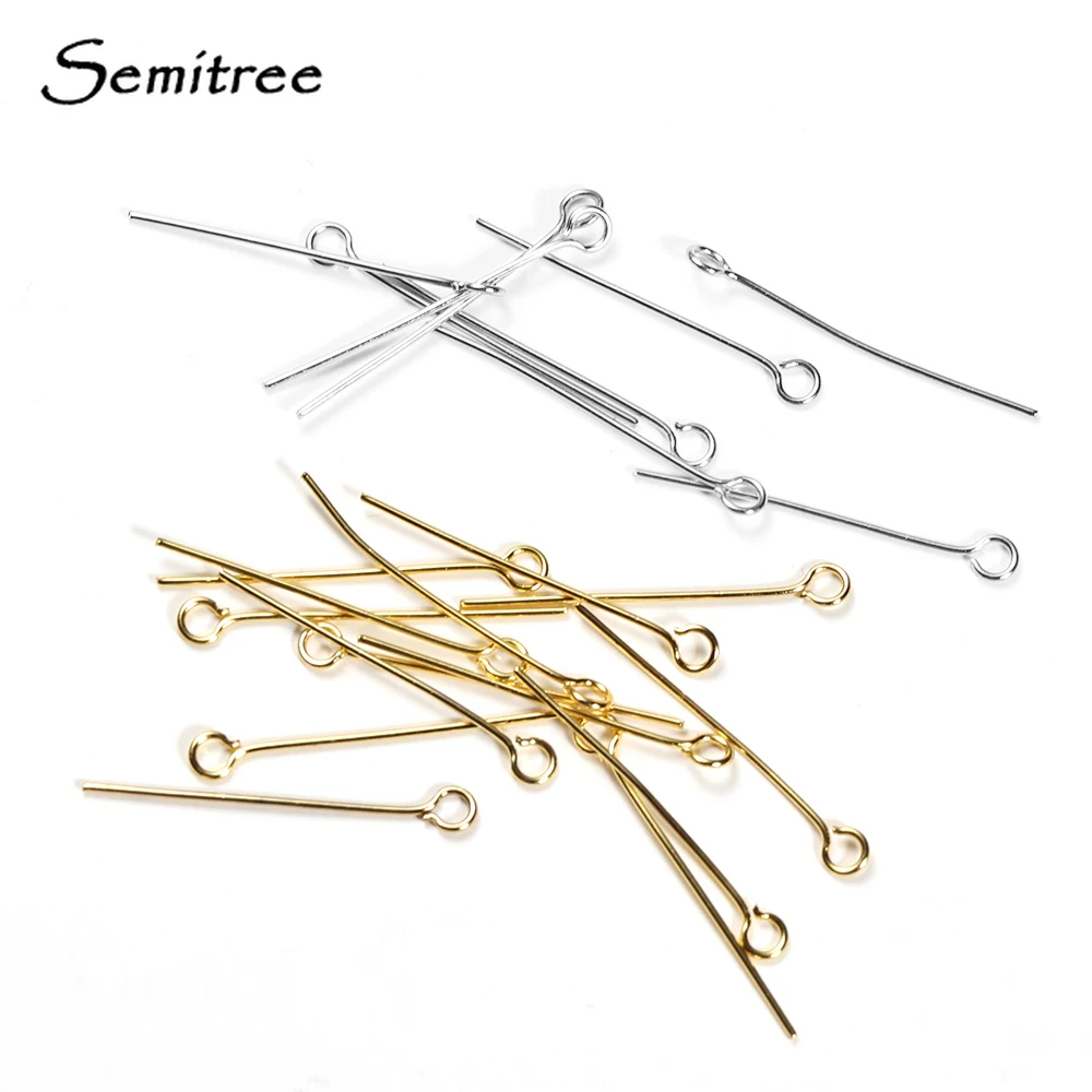 Eye Pins Hooks 0.6mm Stainless Steel 20/30mm 100Pcs For Handmade Crafts Jewelry Making