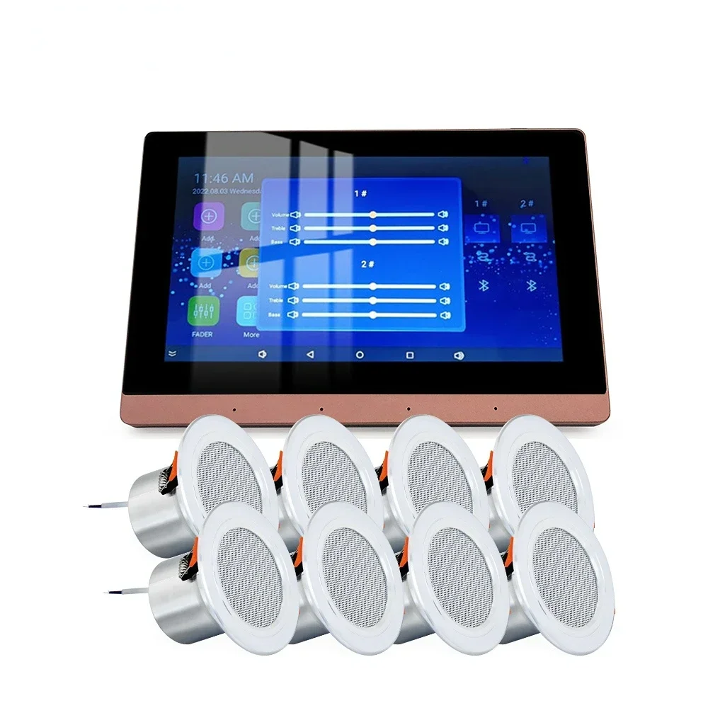 

WiFi Wall Amplifier Smart Home Theater Sound System 7inch Touch Screen Music Audio Stereo Panel Android Amp Set Hotel Restaurant