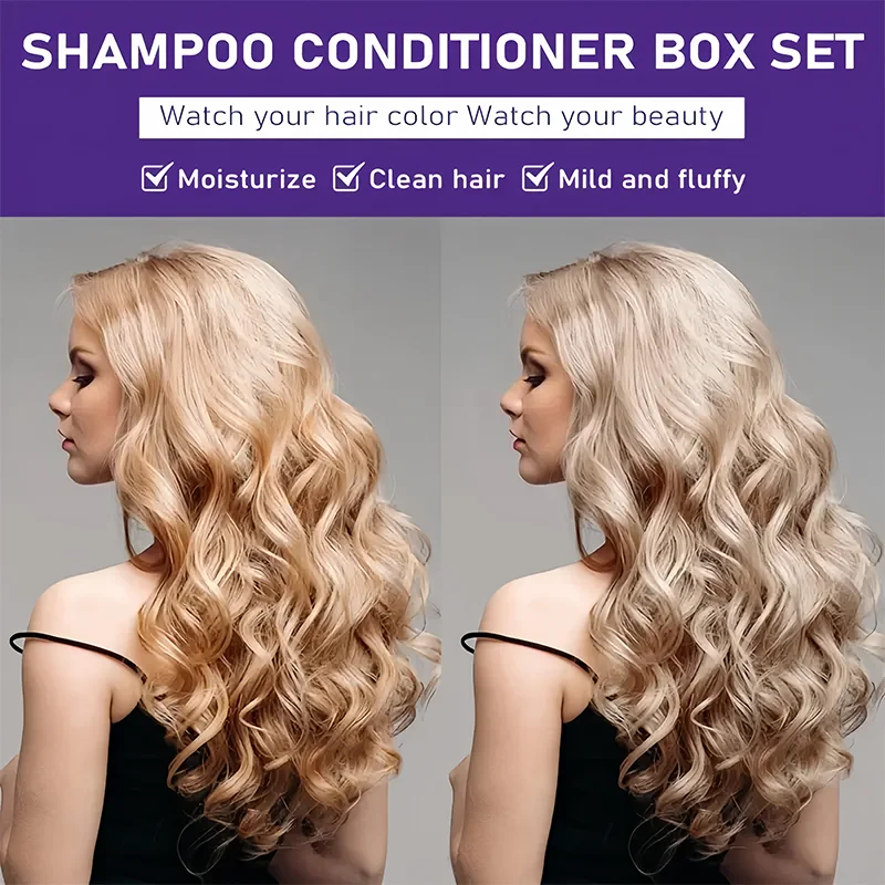 Lila Shampoo Und Conditioner Set Für Blondes Und Graues Haar_voghion.com