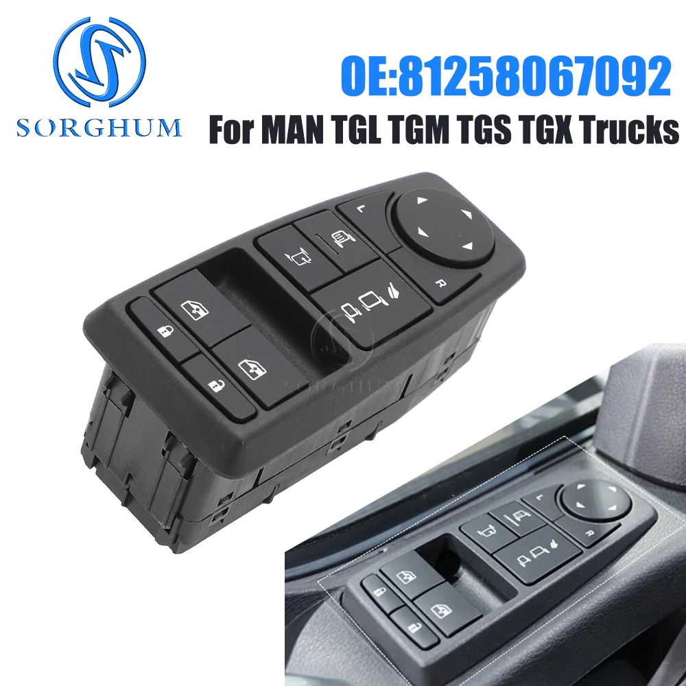 SORGHUM For MAN TGL TGM TGS TGX Truck 81258067092 81258067107 Electric Power Window Control Switch 81258067080 81258067062