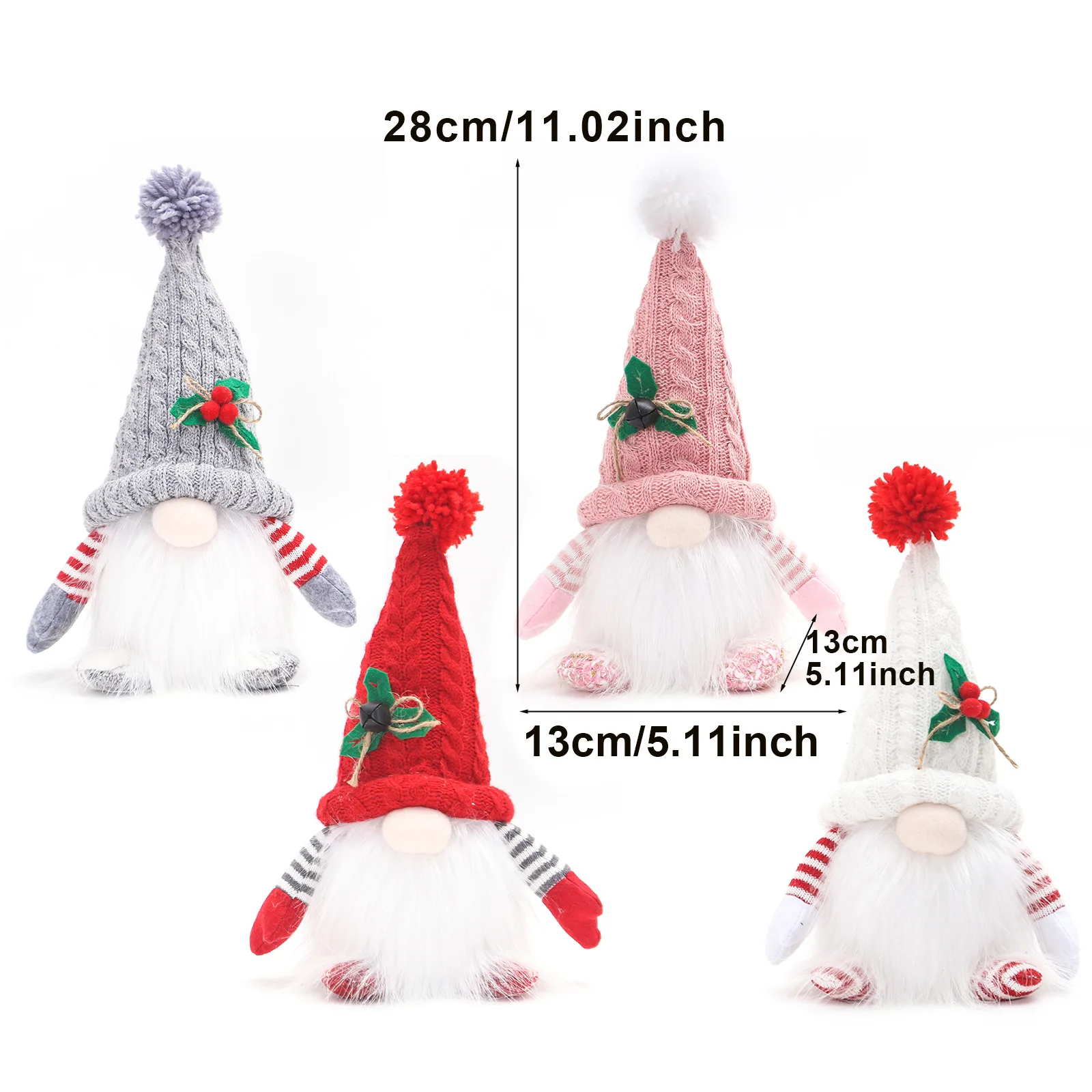 TEWWCEO Gnomos De Navidad Con Luz Led, 3 Piezas Muñecos Gnomo