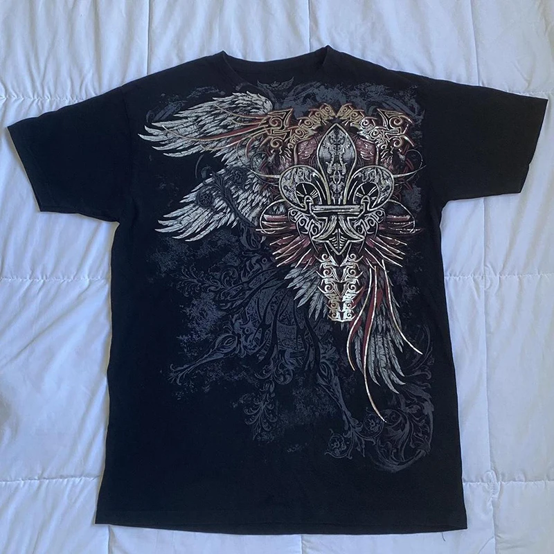 2000s Aesthetic Mall Goth E-girl Gothic T-shirt Retro Y2K Grunge