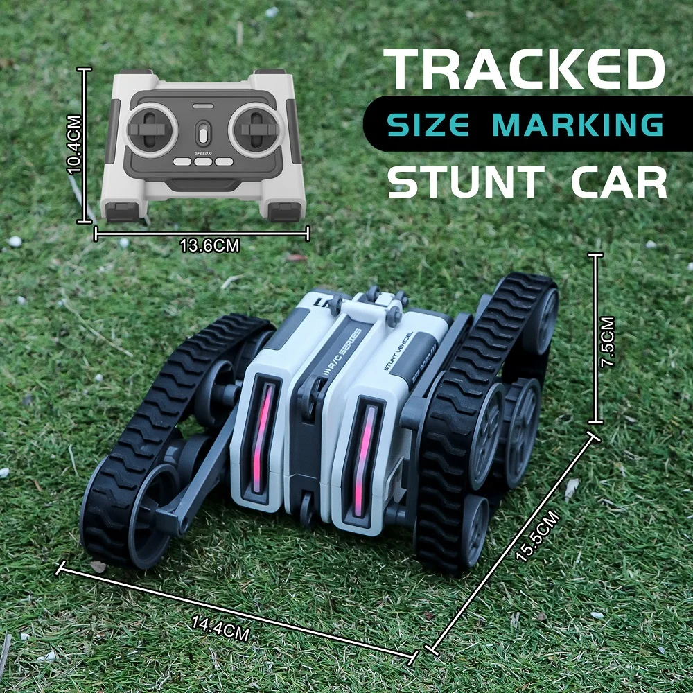 RC Tank Remote Control Tank Stunt Vehicle Double Flip Cool Lighting 360 &deg; Rotating Fancy Stunts Electric Car Kid Toy Gift remote control car remote control vehicle remote control tank