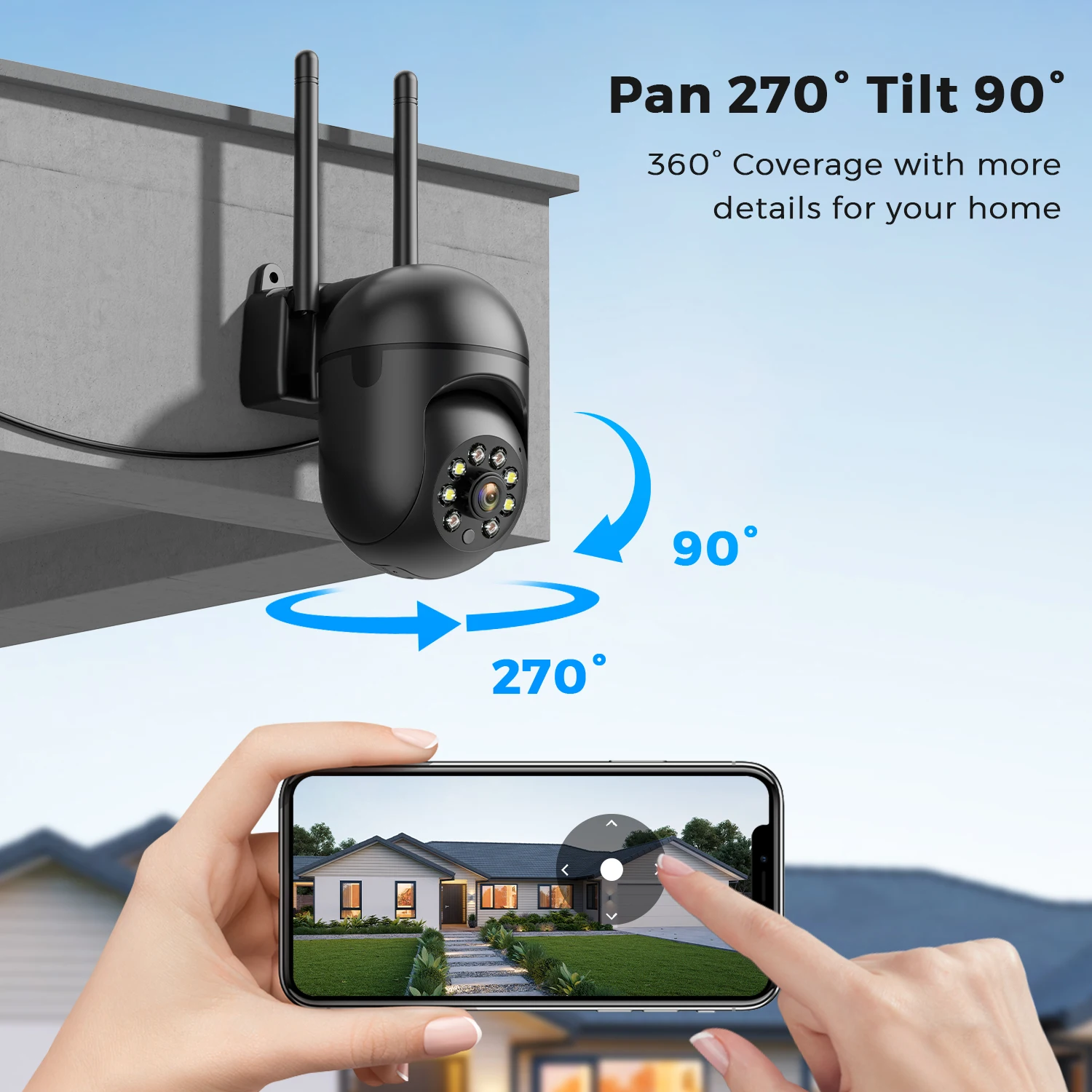 BESDER 4MP Wireless Security Surveillance PTZ Camera Wifi Outdoor 3MP IP Camera Human Tracking Two-way Audio Night Color iCSee 4