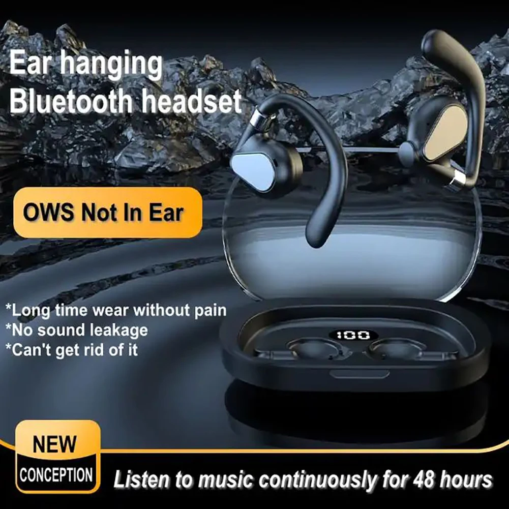 

T18 Wireless Earbuds Hanging-Ear Stereo Surround Headphones With Charging Case Air Conduction Earphones For Sports Work