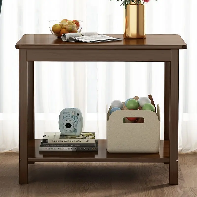 Simple Square Side Table Double Desk Low Table for Home Rental House Tea Coffee TV Living Room