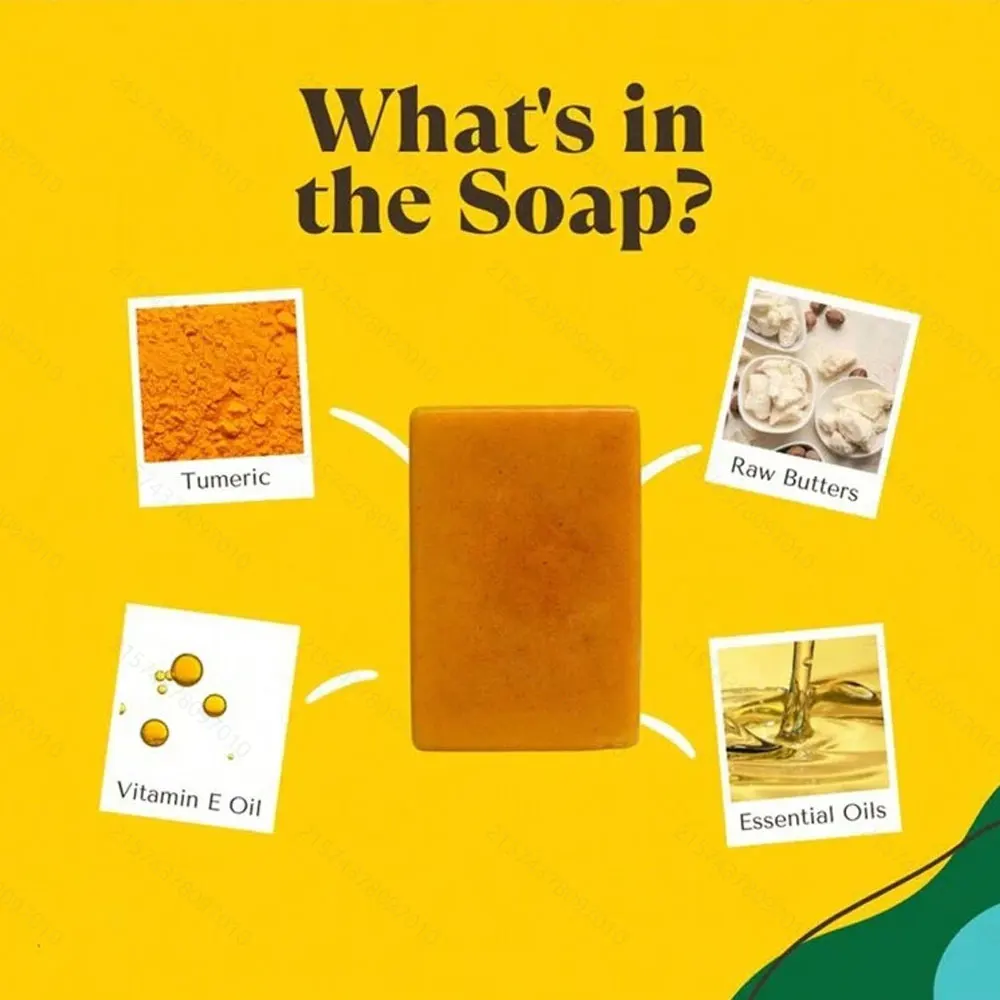 100g Turmeric & Kojic Acid Soap Whitening Anti-aging Moisturizing Handmade Soap for Face & Body Dark Spot Acne Treatment turmeric soap body whitening soap kojic acid soap