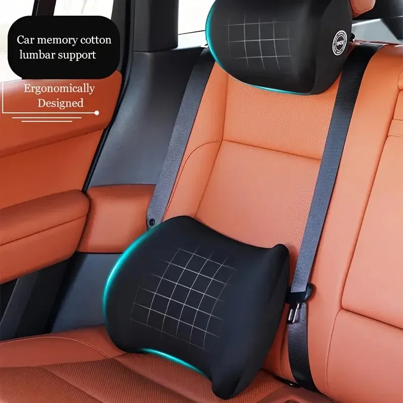 Car Headrest Lumbar Support Neck Pillow Car Cushion Driver's Seat Support Parts