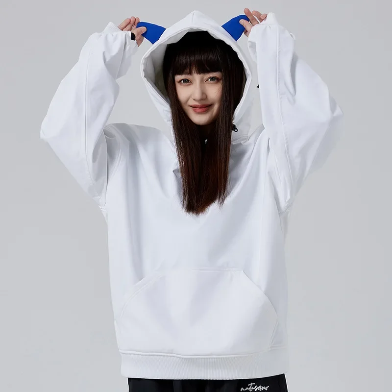 Winter New Ski Jackets Women's Outdoor Sports Windproof Waterproof Warm Snow Hoodie Tops Men's Skiing Snowboarding Sweater