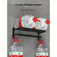 ราวแขวนผ้าขนหนูอลูมิเนียมอัลลอยด์แบบไม่ต้องเจาะ, ที่แขวนผ้าขนหนูแบบพับได้ติดผนังสำหรับจัดเก็บในห้องน้ำ 3