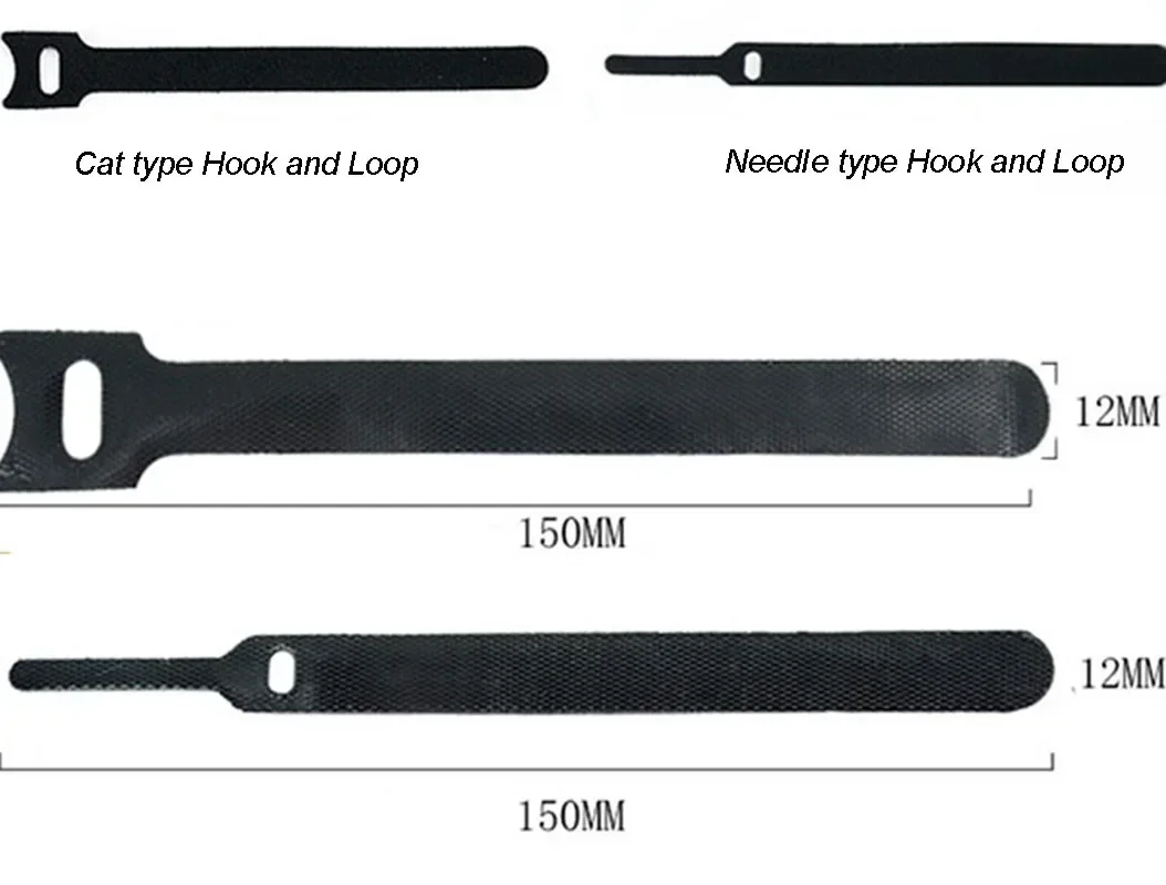 Hook and Loop Fastener Tape Hook-and-loop Fastener Self-adhesive 15cm Can Be Reused Nylon T-hook Ring Buckle Fixing Tape For Cable Management Tape DIY