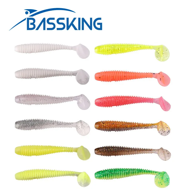 

BASSKING 5 шт. T-Мягкая приманка с хвостом 70 мм 2,6 г силиконовая рыболовная приманка, искусственные приманки для рыбалки, рыболовный воблер