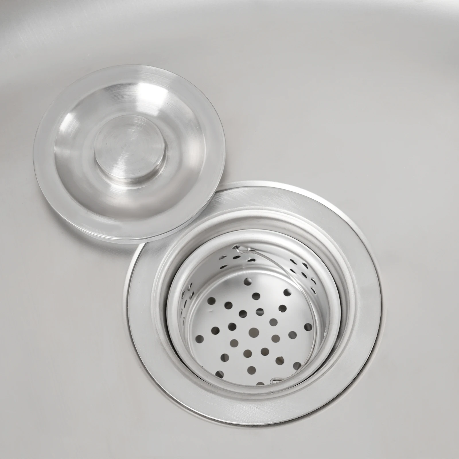 Küchenspüle, mobiles Edelstahlspülbecken, Einzelschüssel mit Abtropfgestell und Wasserhahn für die Küche im Innen- und Außenbereich – Detail 8