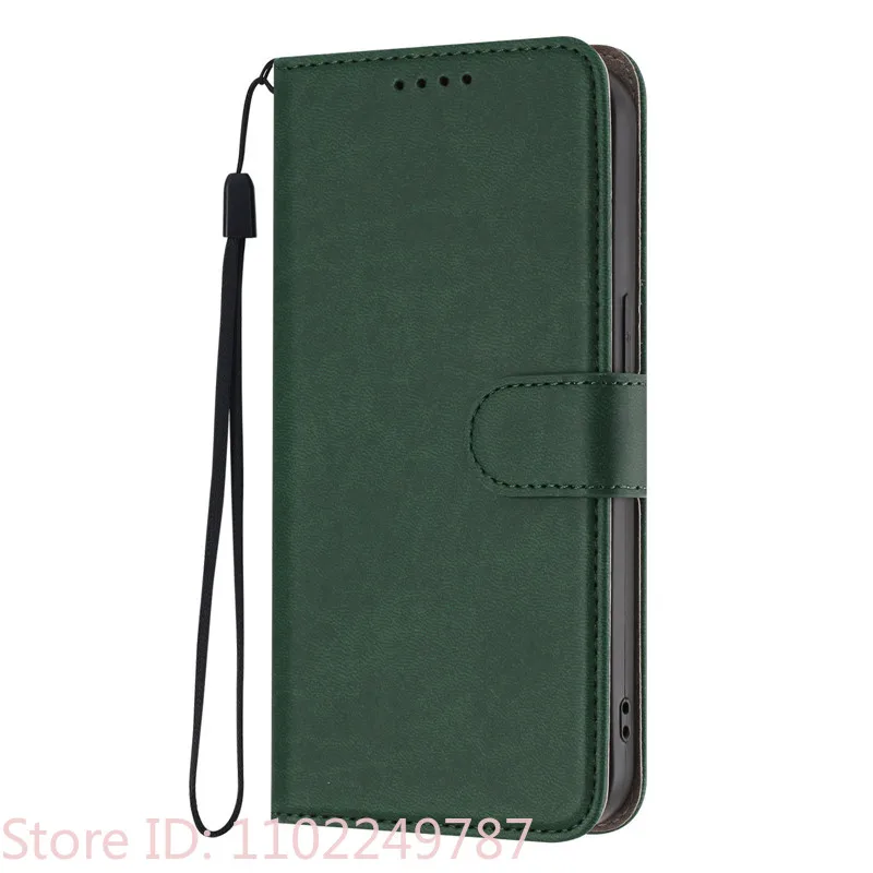 Leather Wallet Flip Case with Magnetic Closure and Card Holder