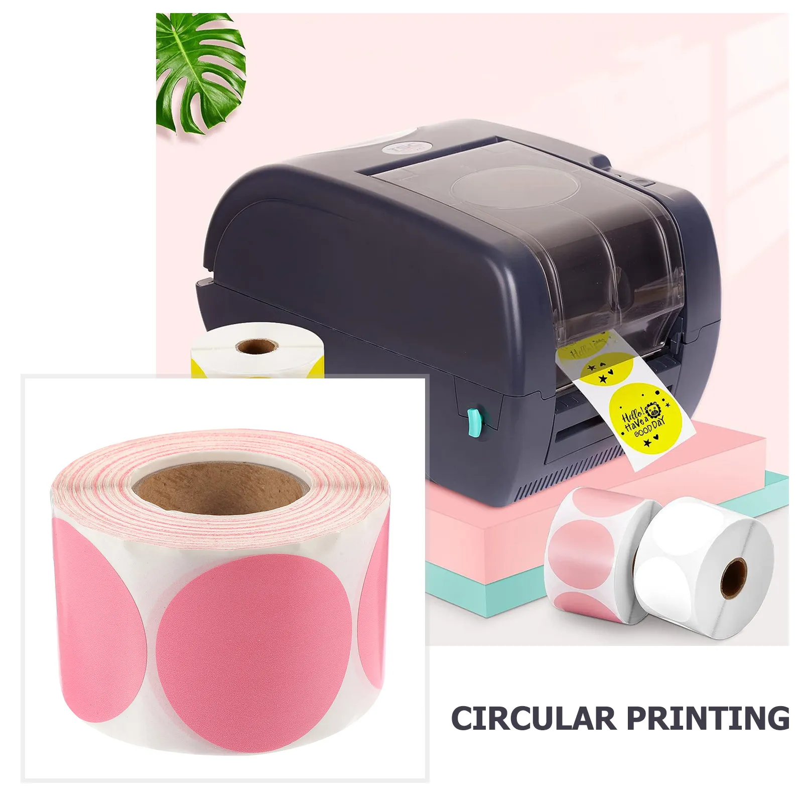 1 롤 빈 열전사 라벨 원형 자체 접착식 주소 배송 라벨(익스프레스 사무실 학교 가정 조직용 컬러 코딩)