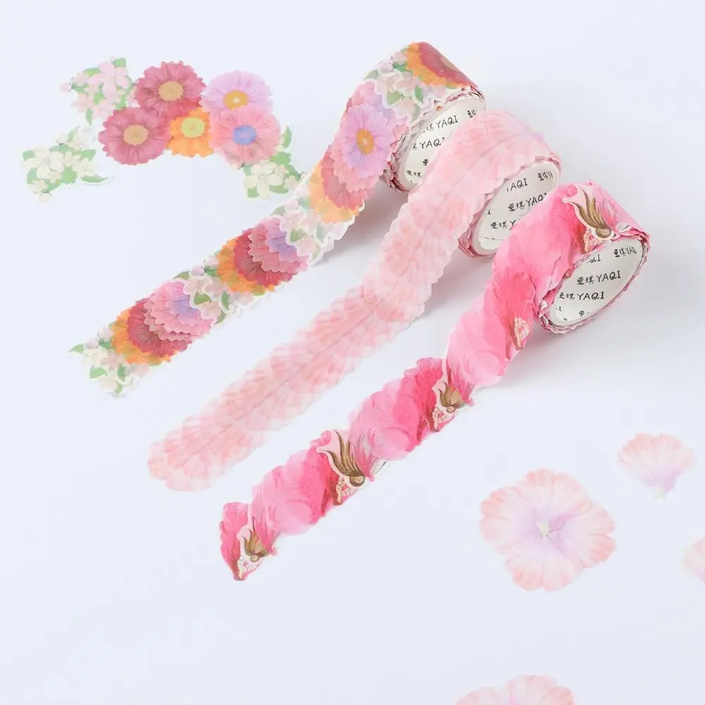 DIY 200Pcs/roll Flower Petals Paper Tape Decor Masking Tape Fragrance Sakura Tape Scrapbooking Diary Paper Stickers Washi Tape 2