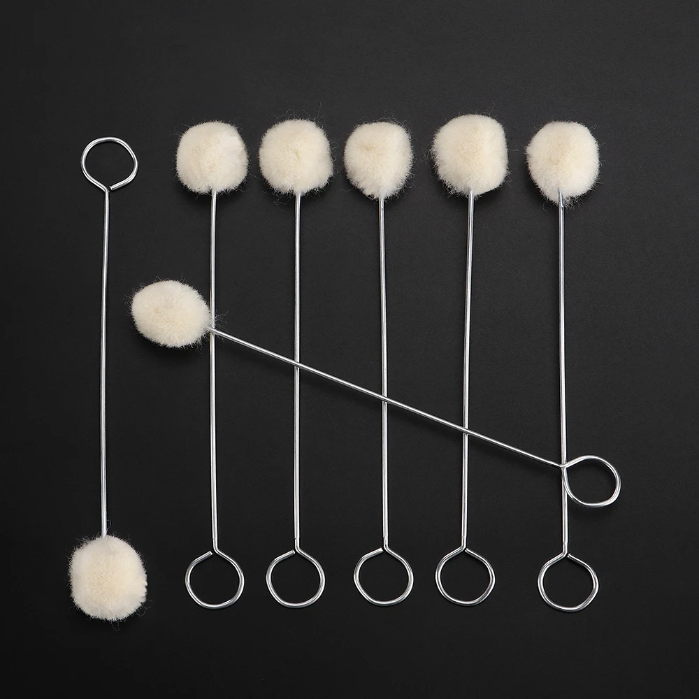 Leather Tools Leather Craft Tool Kit Leather Craft Tools Leather Craft Tool 20pcs Wool Daubers Leather Dye Tool with Metal Handle Leathercraft Dye Applicator Brush DIY Leather Craft Glue Spreading Tools