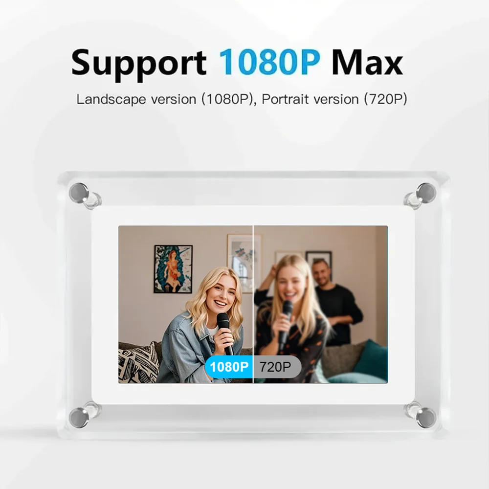 5inch IPS Screen Acrylic Digital Photo Frame 4GB Memory Rechargeable Battery Auto Rotate Portable Digital Picture Frame
