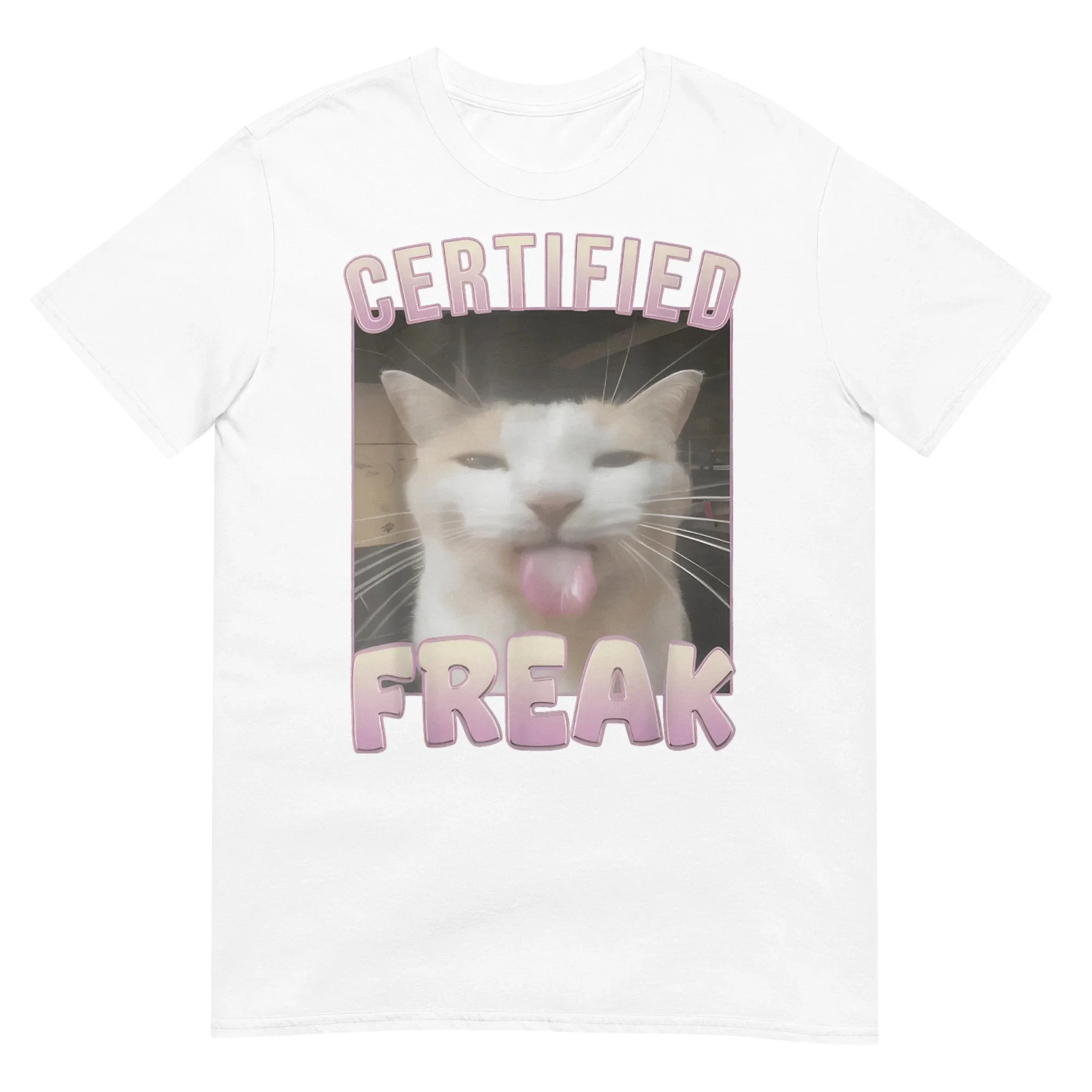 Certified Freak Funny Cat T-shirt Unisex Men Women Opium Merch Fashion Big Size Top Short Sleeve Letter Print Tee S-3xl 2
