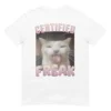 Certified Freak Funny Cat T-shirt Unisex Men Women Opium Merch Fashion Big Size Top Short Sleeve Letter Print Tee S-3xl 2