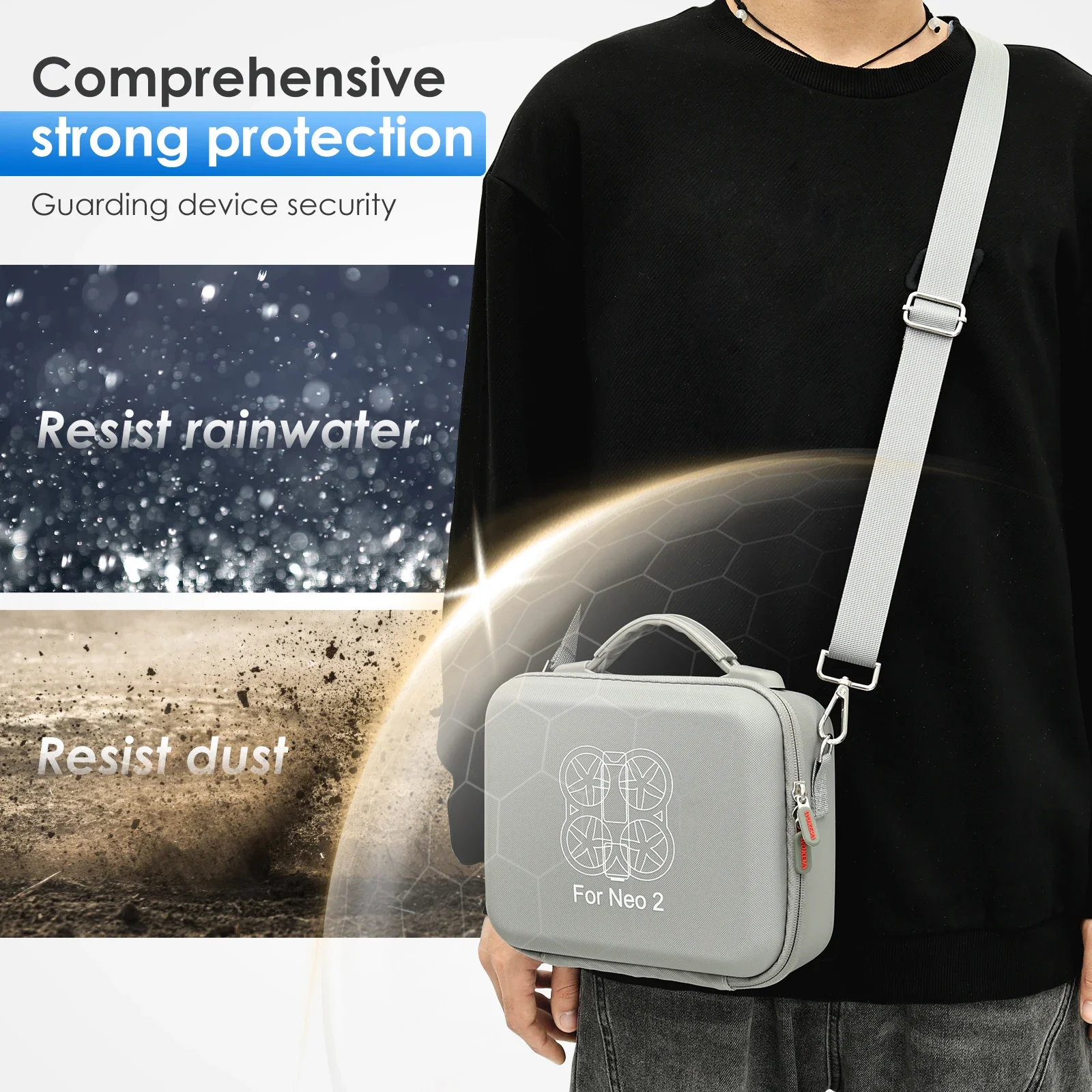 DJI NEO 2 휴대용 PU 숄더 핸드백, 네오 2 드론 및 스마트 플라이트 배터리 액세서리용 충격 방지 케이스