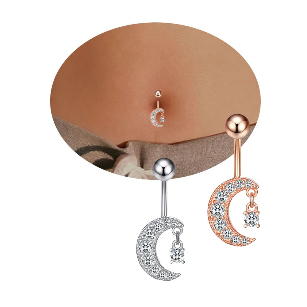 1Pc Moon Nep Navelpiercing Nep Buik Piercing Clip Op Navelstreng Navel