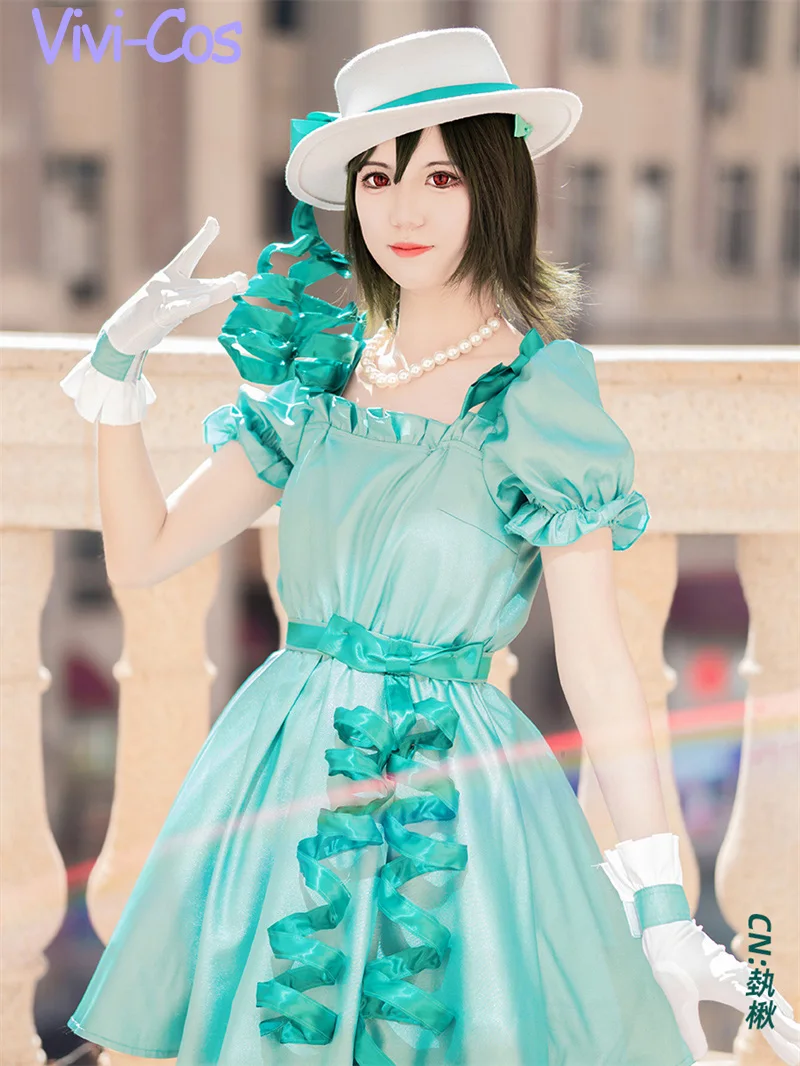 

Vivi-Cos аниме LoveLive Superstar Mifune Shioriko милое голубое платье озера Косплей Хэллоуин женский костюм ролевая игра Вечерние